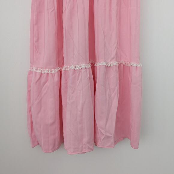 Vintage Dress Girls Size 9-10 Pink Smocked Maxi Boho Hippie Long Sleeve - Picture 5 of 8